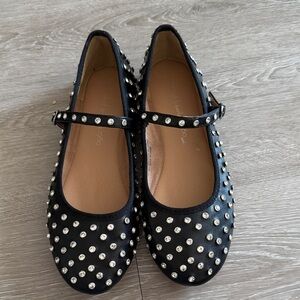 NWOT HOUSE OF HARLOW 1960 FLASHY RHINESTONE MARY JANE FLATS, SIZE 8